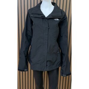 The North Face Women's Black Nylon Rain Jacket Full Zip Windbreaker Size Large